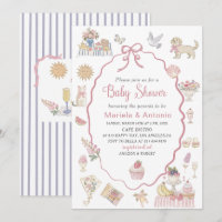 Elégante aquarelle Lilac fleurs Baby shower Invi
