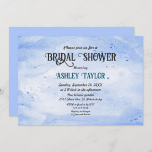 Invitation Elégante aquarelle marine bleu Fête des mariées ru