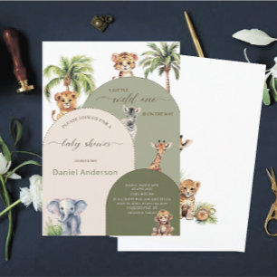 Invitation Elégante aquarelle moderne Wild un Baby shower