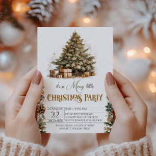 Invitation Elégante aquarelle Noël Arbre de Noël Fête