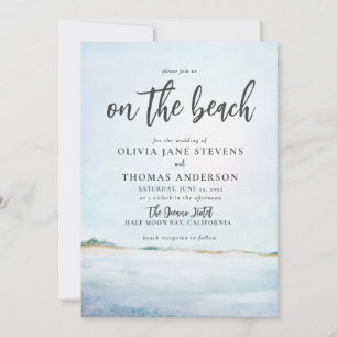 Invitation Elégante aquarelle Ocean Beach tout en un Mariage