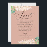 Invitation Elégante aquarelle rose floral doux 16 anniversair<br><div class="desc">Elégante aquarelle rose floral Sweet 16 anniversaire invitation. Veuillez me contacter si vous avez besoin d'autres articles.</div>