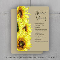 Élégante aquarelle Sunflower Wedding shower kaki