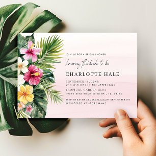 Invitation Elégante aquarelle tropicale Fête des mariées flor