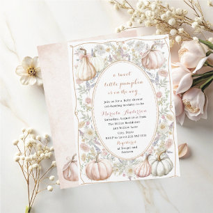 Invitation Elégante aquarelle Un doux petit citrouille bébé S