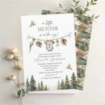 Elégante aquarelle Un petit Baby shower de chasseu