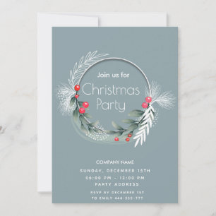 Invitation Elégante aquarelle verte entreprise de couronnes