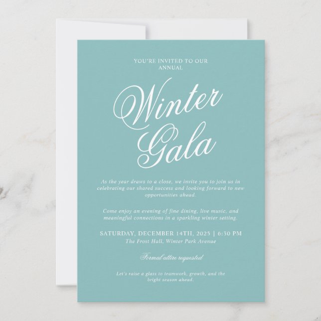 Invitation élégante au gala d'hiver pour les fêtes (Devant)