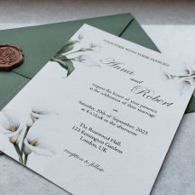 Invitation Élégante au Lys Calla – Conception Flor