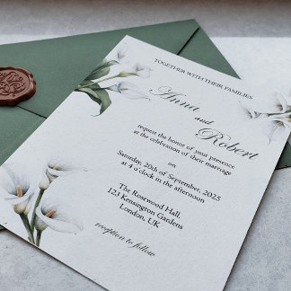 Invitation Élégante au Lys Calla – Conception Flor