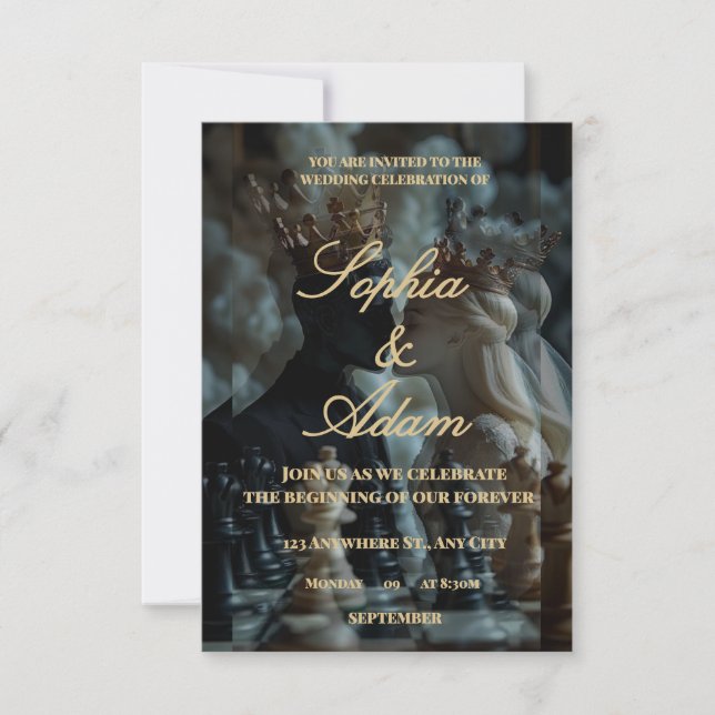 Invitation élégante au mariage royal (Devant)