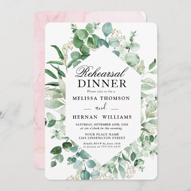 Invitation Elegante Autobús de Ensayos de Invitación de Cena (Devant / Derrière)