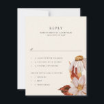 Invitation Elégante Automne Floral Wedding RSVP Reply Card<br><div class="desc">Ce magnifique design de carte-réponse mariage présente de belles illustrations d'aquarelle florale d'automne avec une typographie simple mais élégante. Ce design intemporel est un excellent choix pour de nombreux styles d'événements, du classique au rustique. Associez-le à la faire-part de mariage de coordination, au carte de remerciements et aux accessoires du...</div>