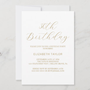 Invitation élégante avec calligraphie dorée pour 3