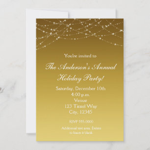 Invitation élégante avec paillettes dorées pour le