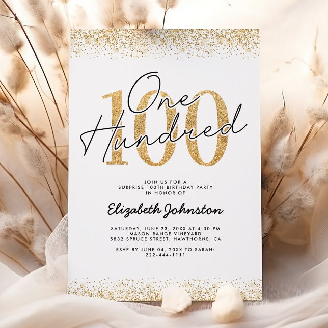 Invitation élégante avec paillettes dorées pour le (Créateur téléchargé)