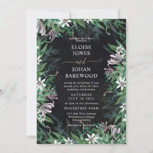 Invitation élégante avec une bordure florale de ca