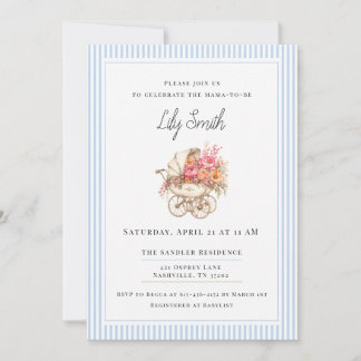 Invitation élégante Baby Blue pour la baby shower 
