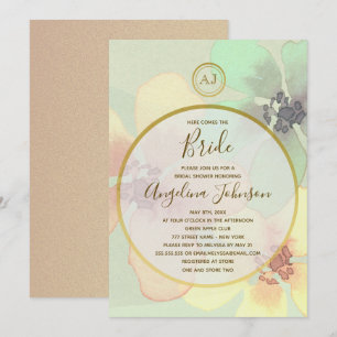 Invitation Élégante Baby Shower à l'aquarelle Printemps Été
