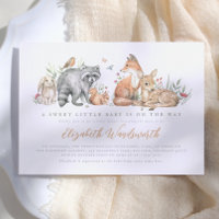 Élégante Baby Shower Animaux de la Forêt de Bois