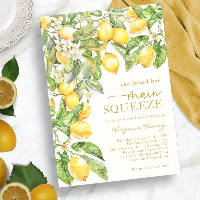 Invitation Élégante Baby Shower au Citron (Elegant Lemon Bridal Shower Invitation by Painted Paperie
)