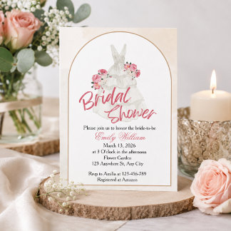 Invitation Élégante Baby Shower Floral Rose