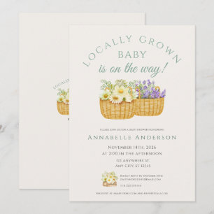 Invitation Élégante Baby Shower Florale Locale Neutre