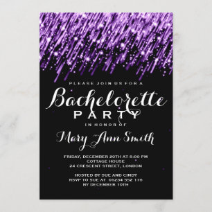 Invitation Élégante Bachelorette Party Des Étoiles Violet