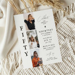 Invitation Élégante bande photo CINQUANTE 50e anniversaire<br><div class="desc">Élégante invitation de fête du 50e anniversaire. Le design comprend un collage photo et un élégant modèle d'anniversaire. Tout le texte est facilement customisé.</div>