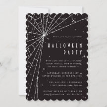 Elégante Black Diamond Spider Web Halloween Party
