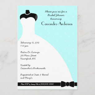 Invitation élégante bleue de Fête de la mariée
