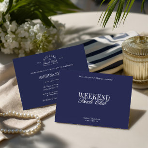 Invitation Elégante Blue Country Club Bachelorette Party