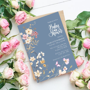Invitation élégante Bohème pour Baby Shower Fleur