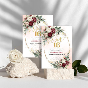 Invitation Élégante Bohème pour un Sweet Sixteen a