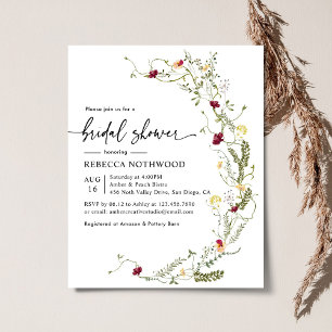 Invitation Élégante Boho Bridal Showeuse Budget