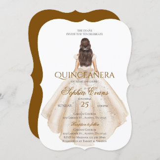 Invitation Élégante Boho Quinceanera Princesse
