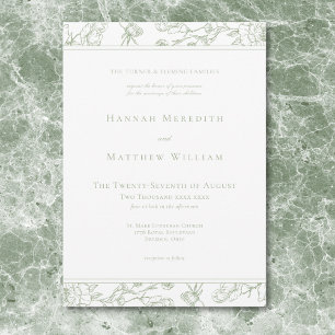 Invitation Élégante bordure de mariage à motif d'oiseau de st