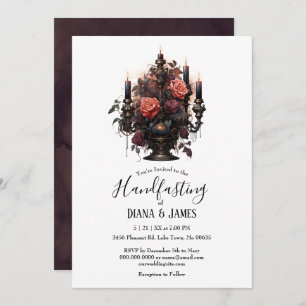 Invitation Élégante bougies florales gothiques