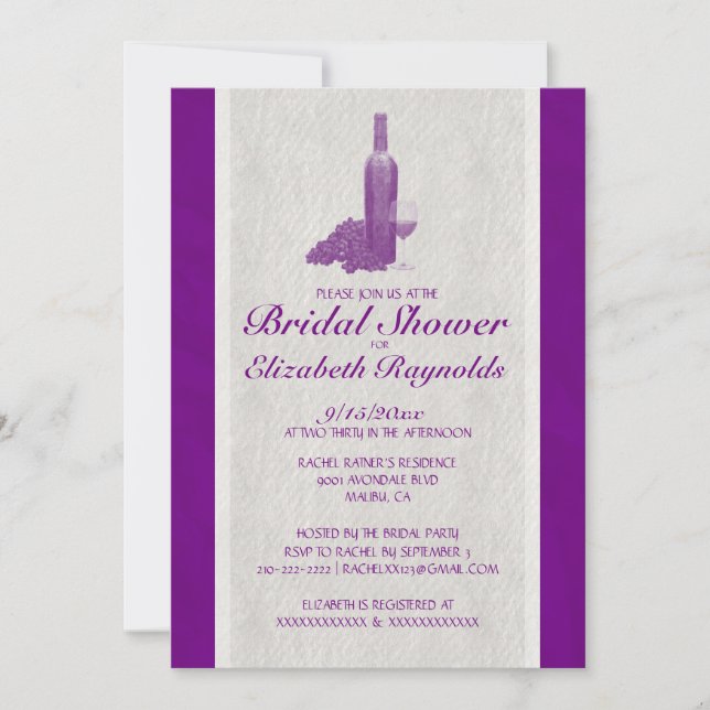Invitation Élégante bouteille de vin Bridal Show (Devant)