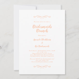 Invitation Élégante Bridal Brunch Bridesmaids Branché Peach