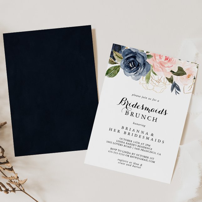 Invitation Elégante Bridesmaids Floral d'hiver Brunch Douche (Créateur téléchargé)