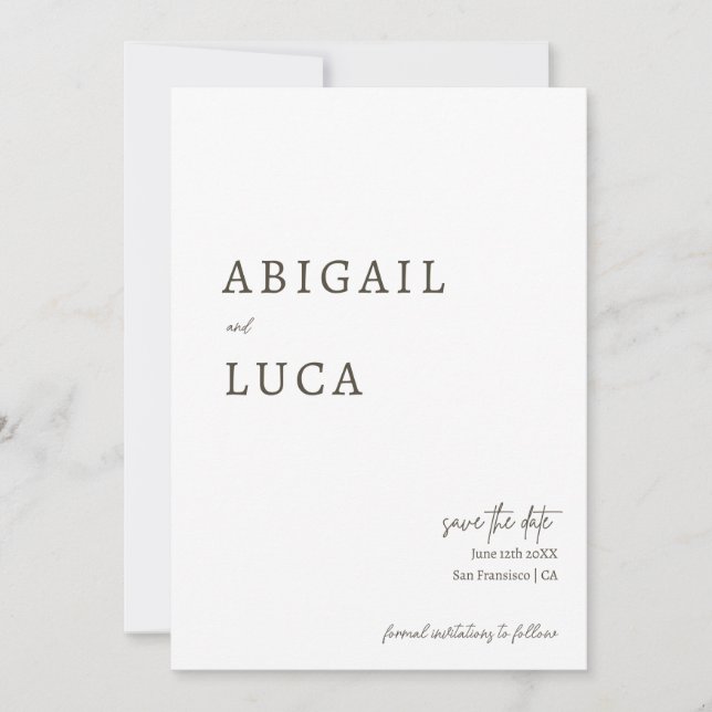 Invitation Élégante Caligraphie minimaliste moderne Enregistr (Devant)