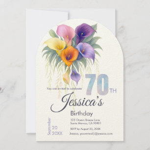 Invitation Elégante Calla Lily 70e anniversaire Jalon
