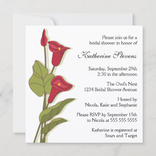 Invitation Elégante Calla Lily en Fête des mariées Magenta