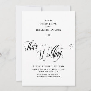 Invitation Élégante Calligraphie à torsion Leur Mariage Simpl