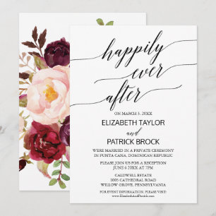 Invitation Élégante calligraphie avec fuite avec fond floral