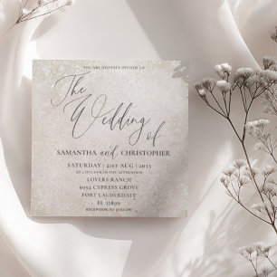 Invitation Élégante Calligraphie Champagne Gold Mariage