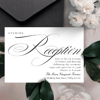 Invitation Élégante calligraphie Cravate noire Mariage Récept