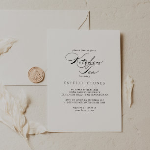 Invitation Élégante calligraphie Fête des mariées de thé de c
