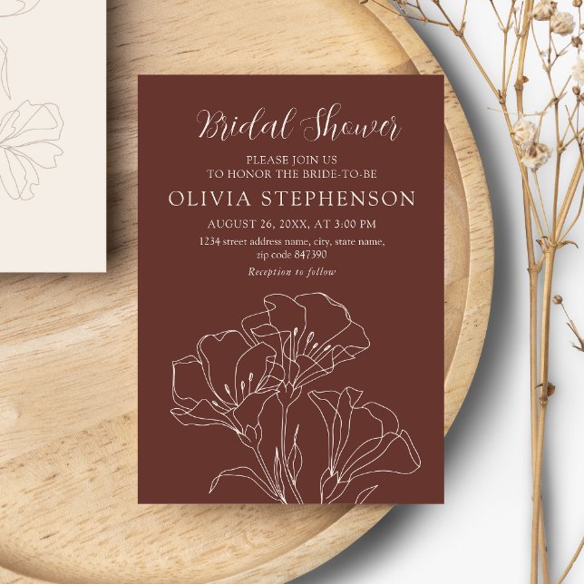 Invitation Élégante calligraphie Fête des mariées simple (Créateur téléchargé)